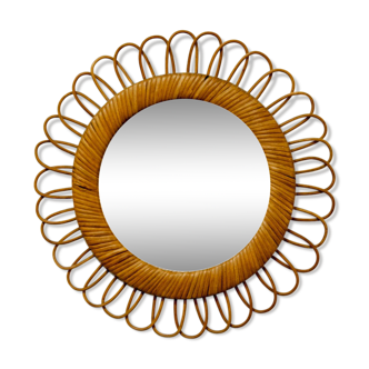 Sun rattan mirror 32x32cm