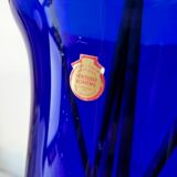 Bohemian vase in cobalt blue glass