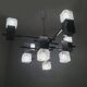 Sciolari chrome, stainless steel and structured glass chandelier