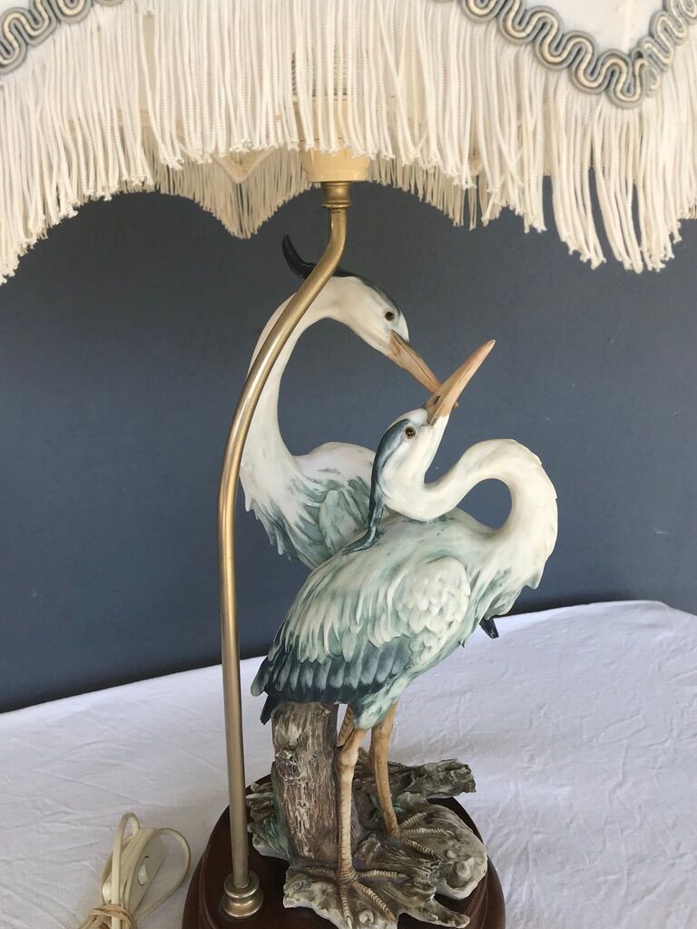 Herons lamp, capodimonte G.Armani 1960/70