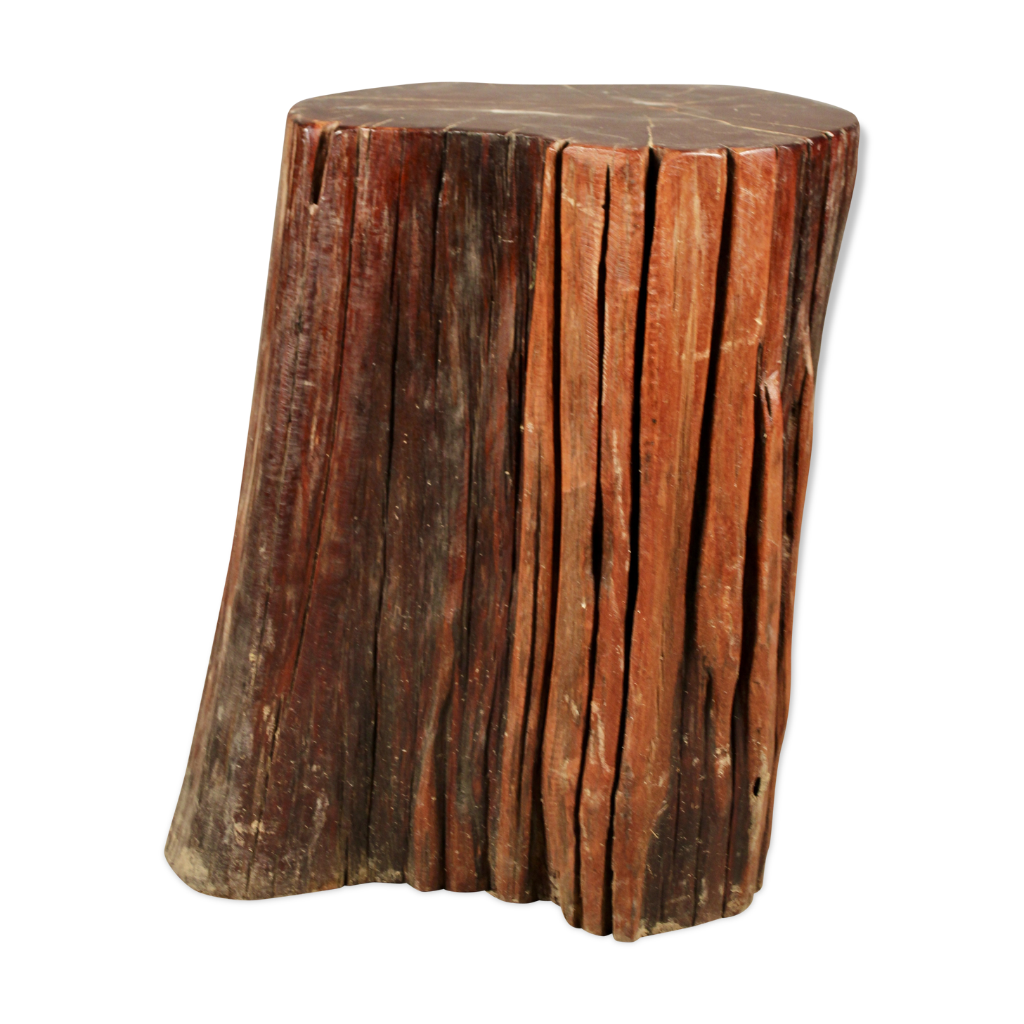 Consisting of a fossilized tree trunk seat