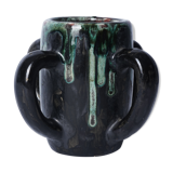 Tasse avec 4 hanses gris, vert intérieur rouge