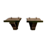 Étagères art déco en aniline de cerise. italie années 1930