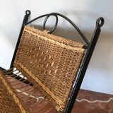 Pretty magazine rack in iron and braided rope