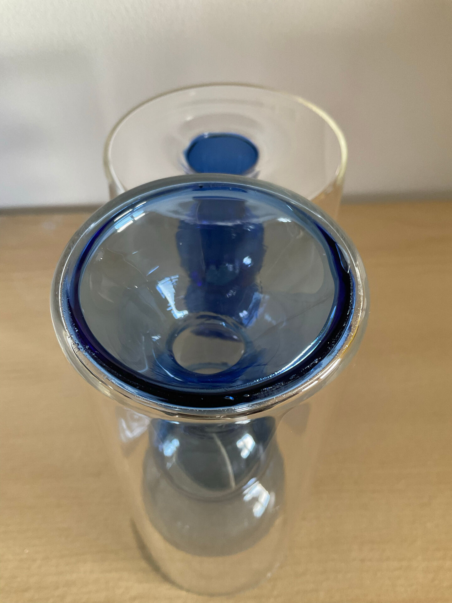 Duo of blown glass vases in Scandinavian style