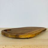 Olive wood cutting board brutalist brass feet