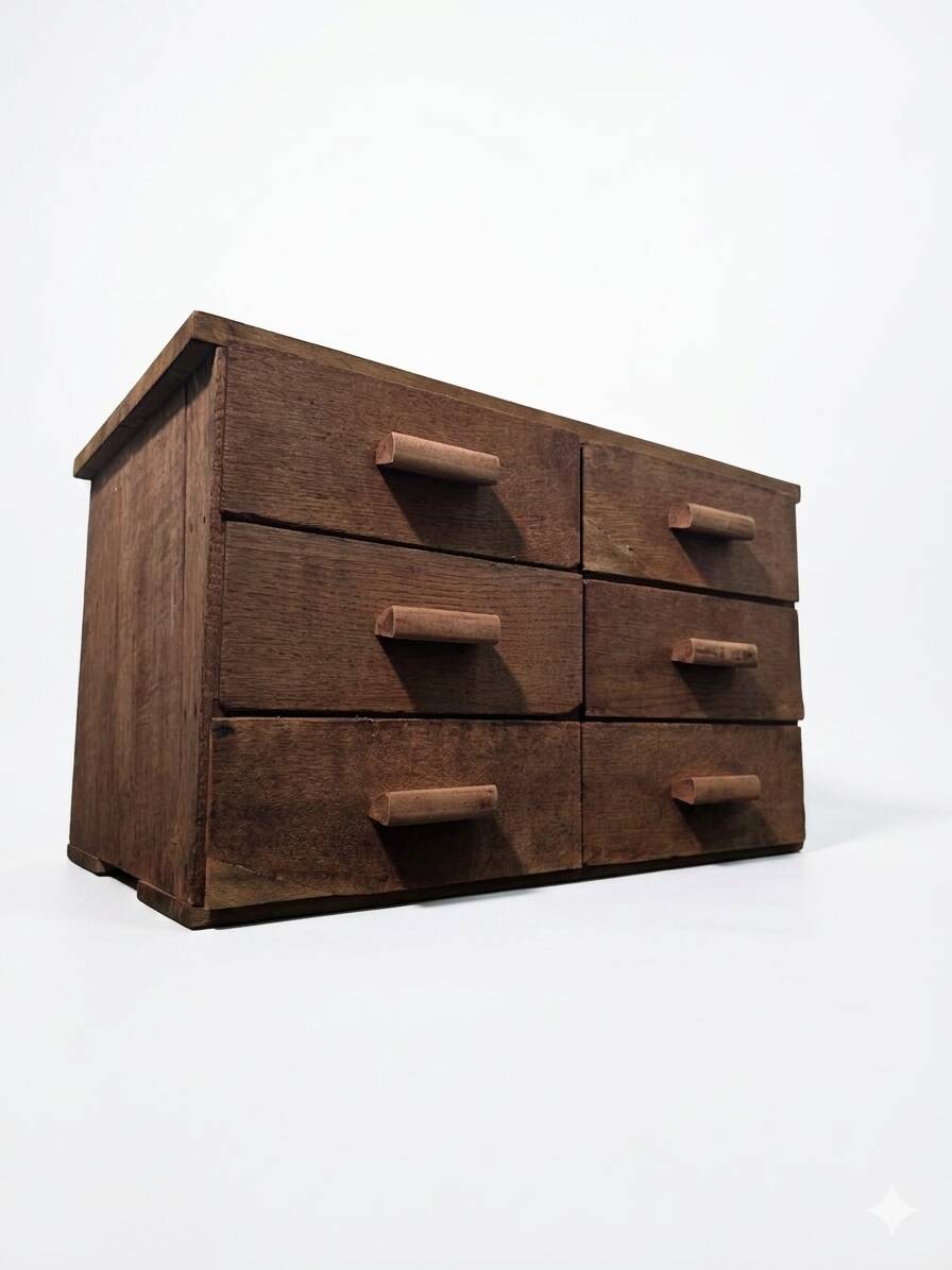 Antique workshop furniture with 6 drawers