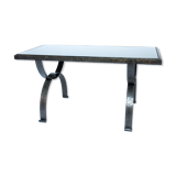 Table d’appoint en fer forgé vintage brutaliste par Raymond Subes