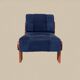 Blue corduroy and solid wood heater
