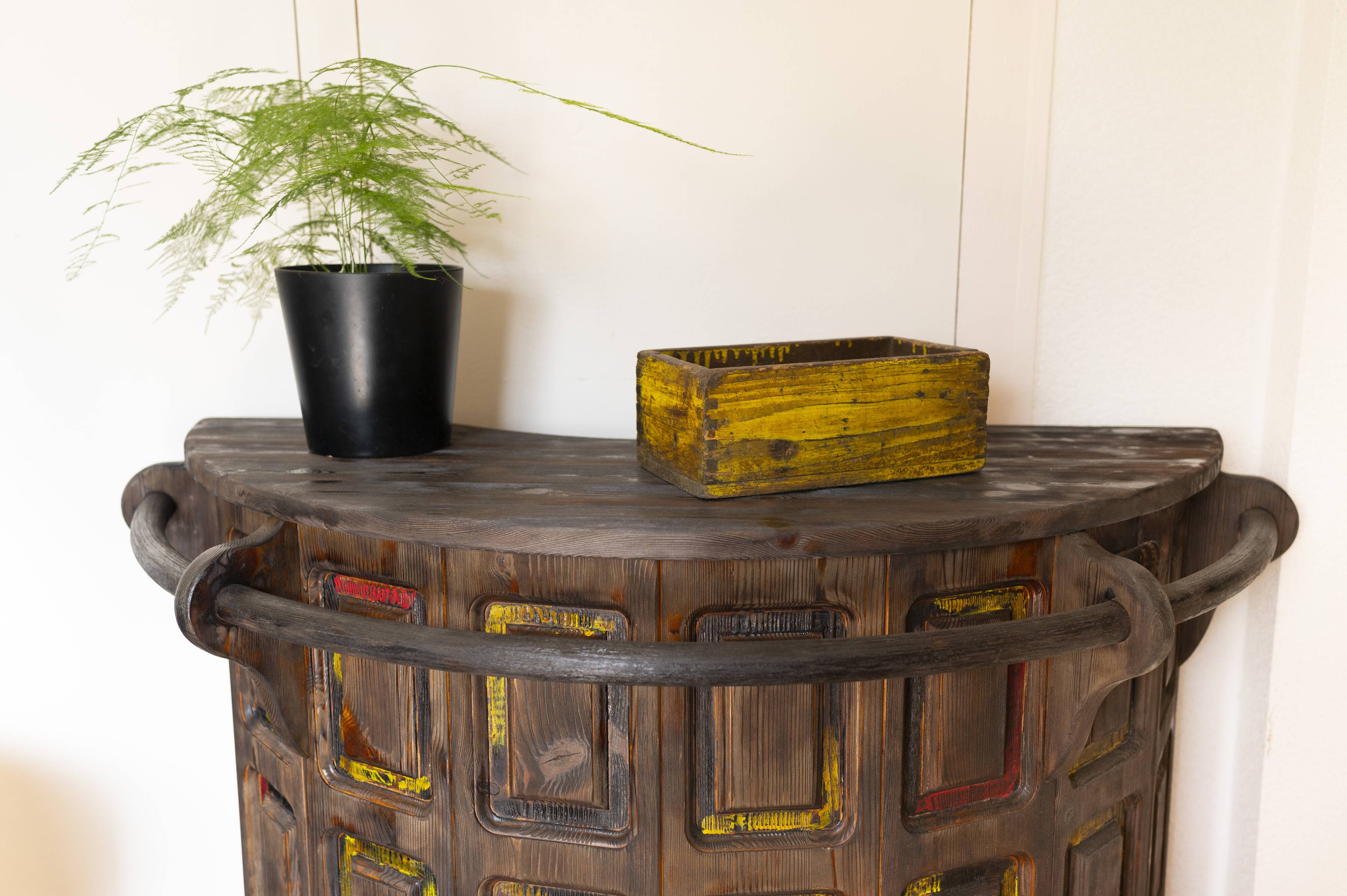 Vintage wood box patinated