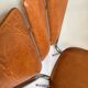 Pair of Tub Ménager vintage 70s petal chairs in brown leatherette and chrome