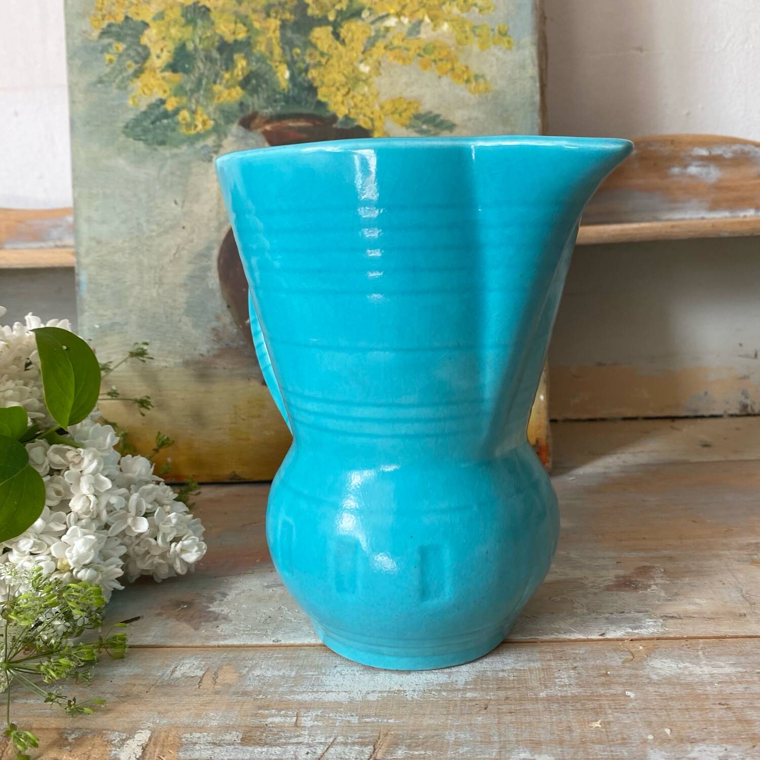 Turquoise Pichet Digoin from the 1950s