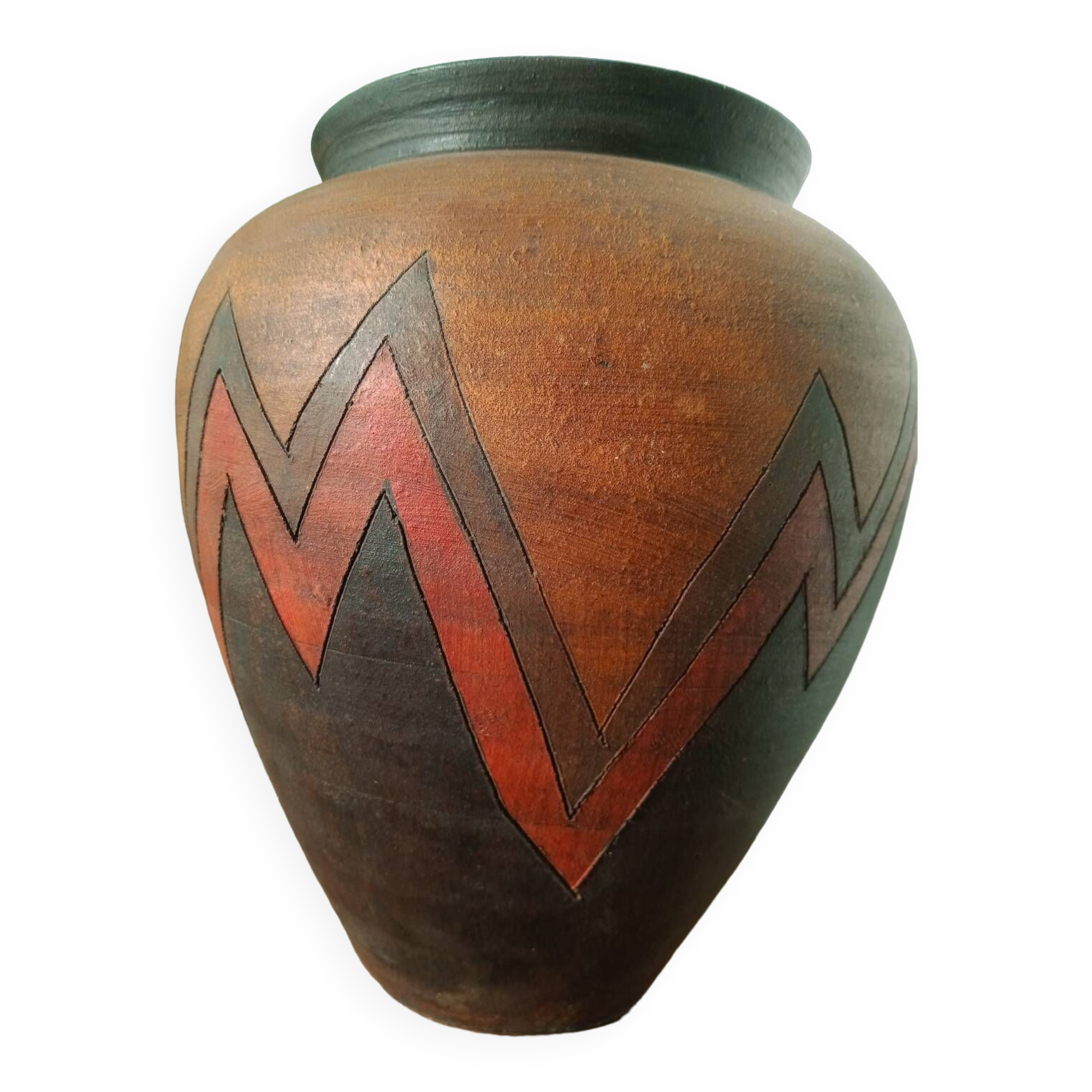 Geometric pottery vase