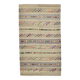 4x8 Soft Pastel Green Vintage Kilim Rug, 139x241Cm SK 33042