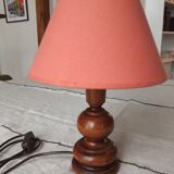 Turned wooden table lamp
