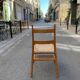 Wooden chair with straw seat - yngve ekström - sweden - circa 1960