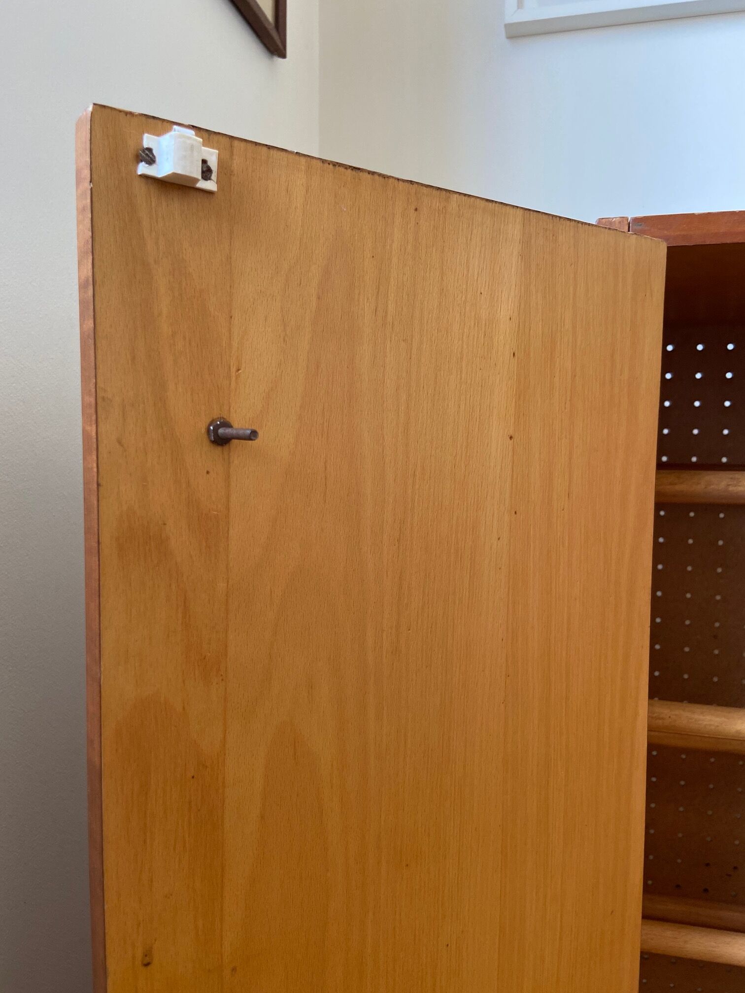 60's wooden shoe cabinet