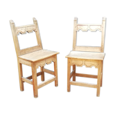 Paire de chaises rustiques vintage