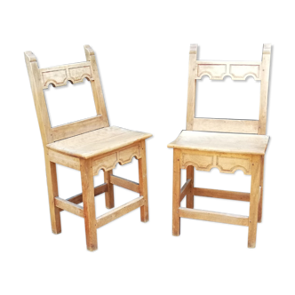 Pair of vintage rustic chairs