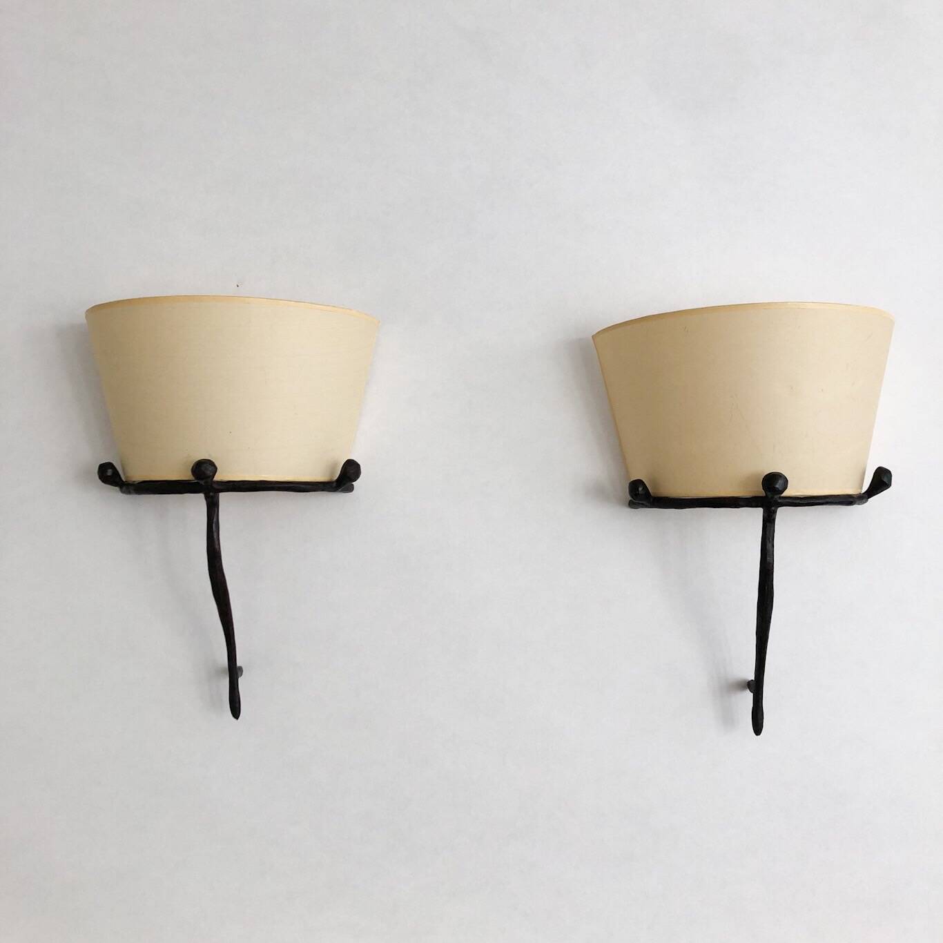 Pair of bronze wall lights