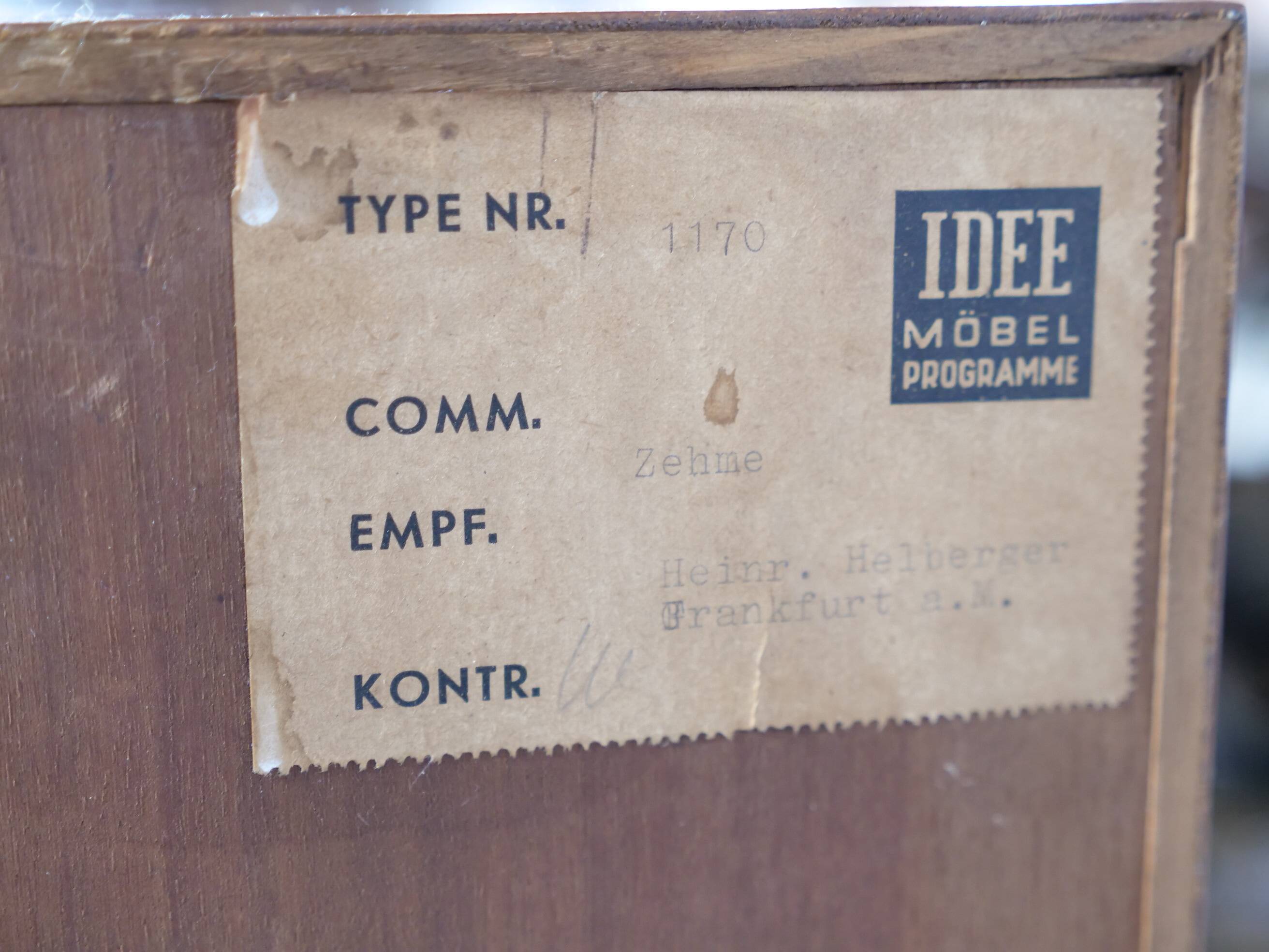 Sideboard by Erich Stratmann, teak, hairpin legs, cabinet,  1960s