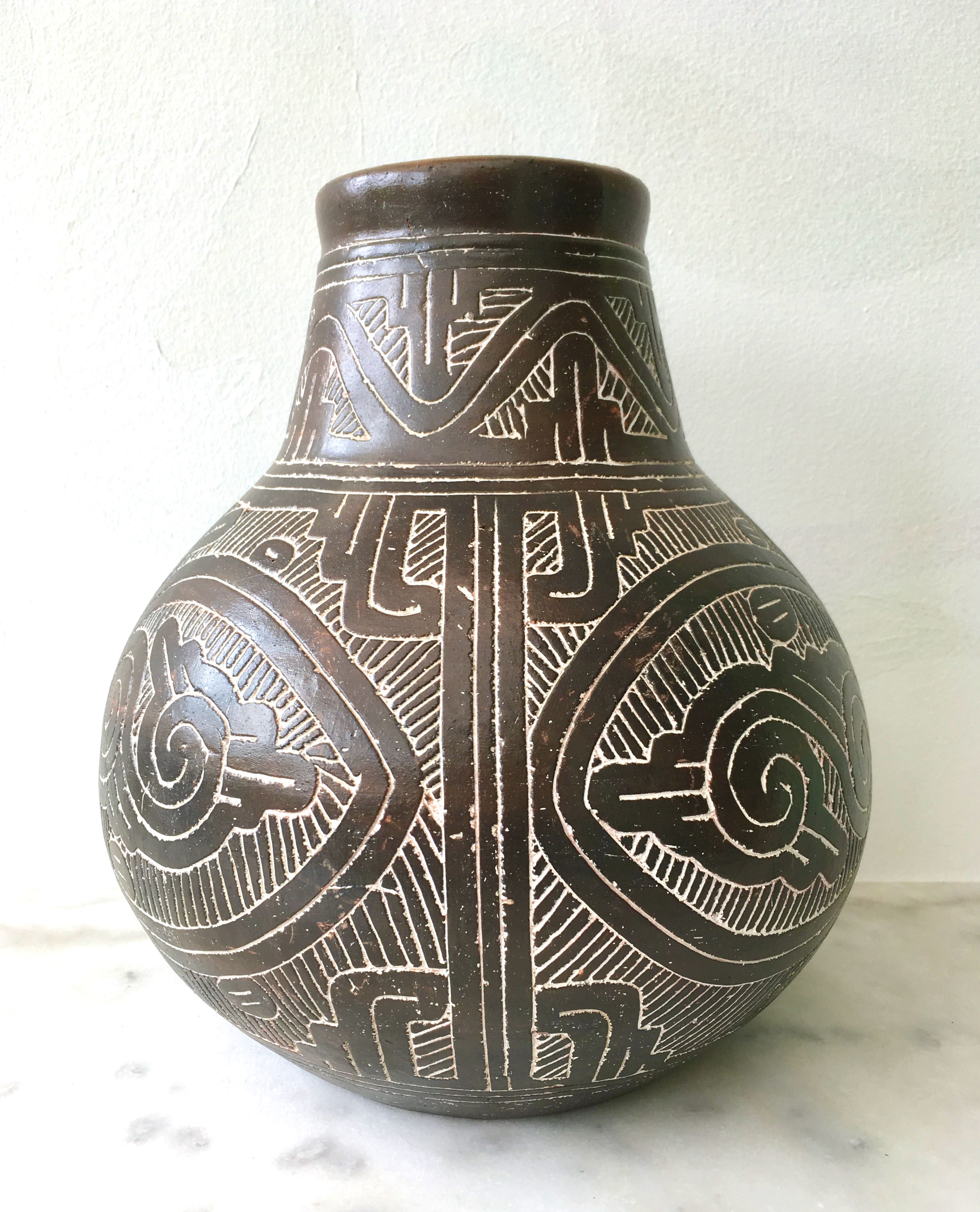 Handmade earthen vase