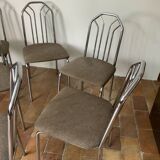6 chrome metal chairs