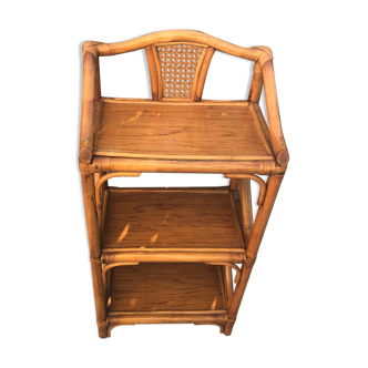 Rattan and bamboo shelf