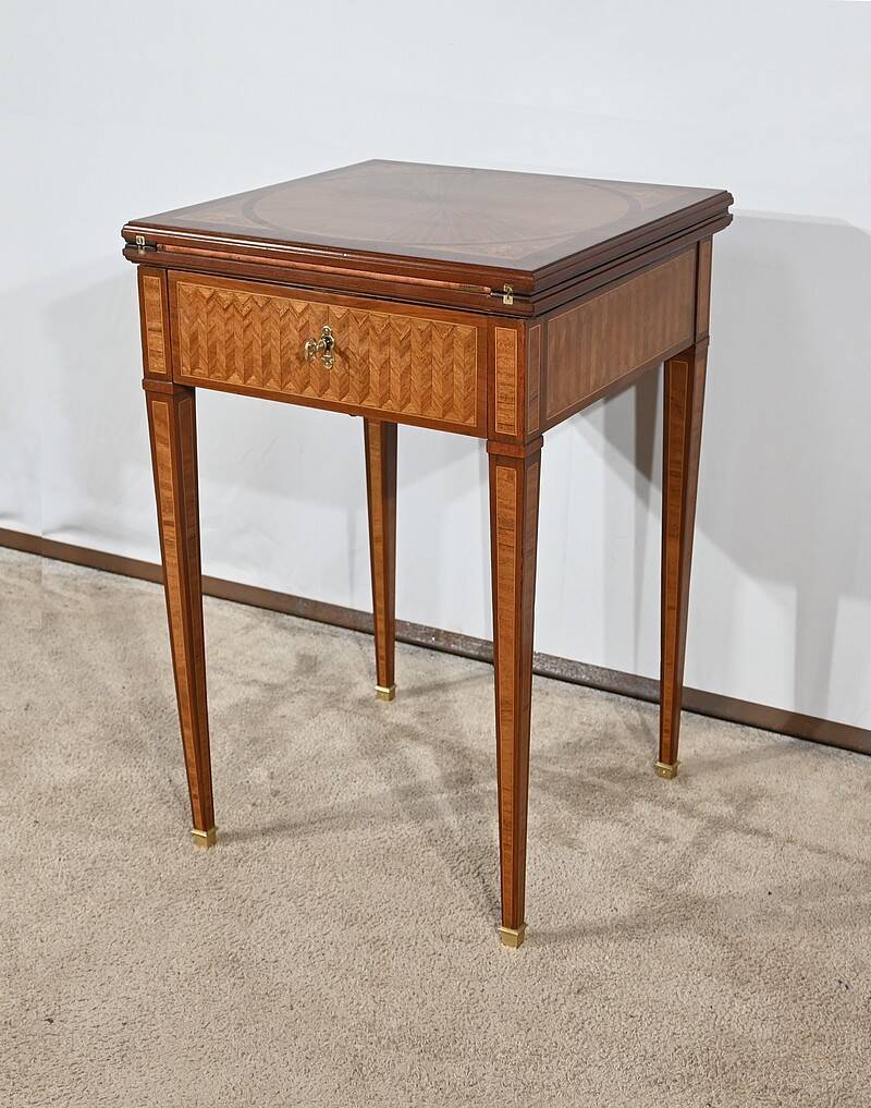 Mahogany and marquetry games table, Art Nouveau, 1920