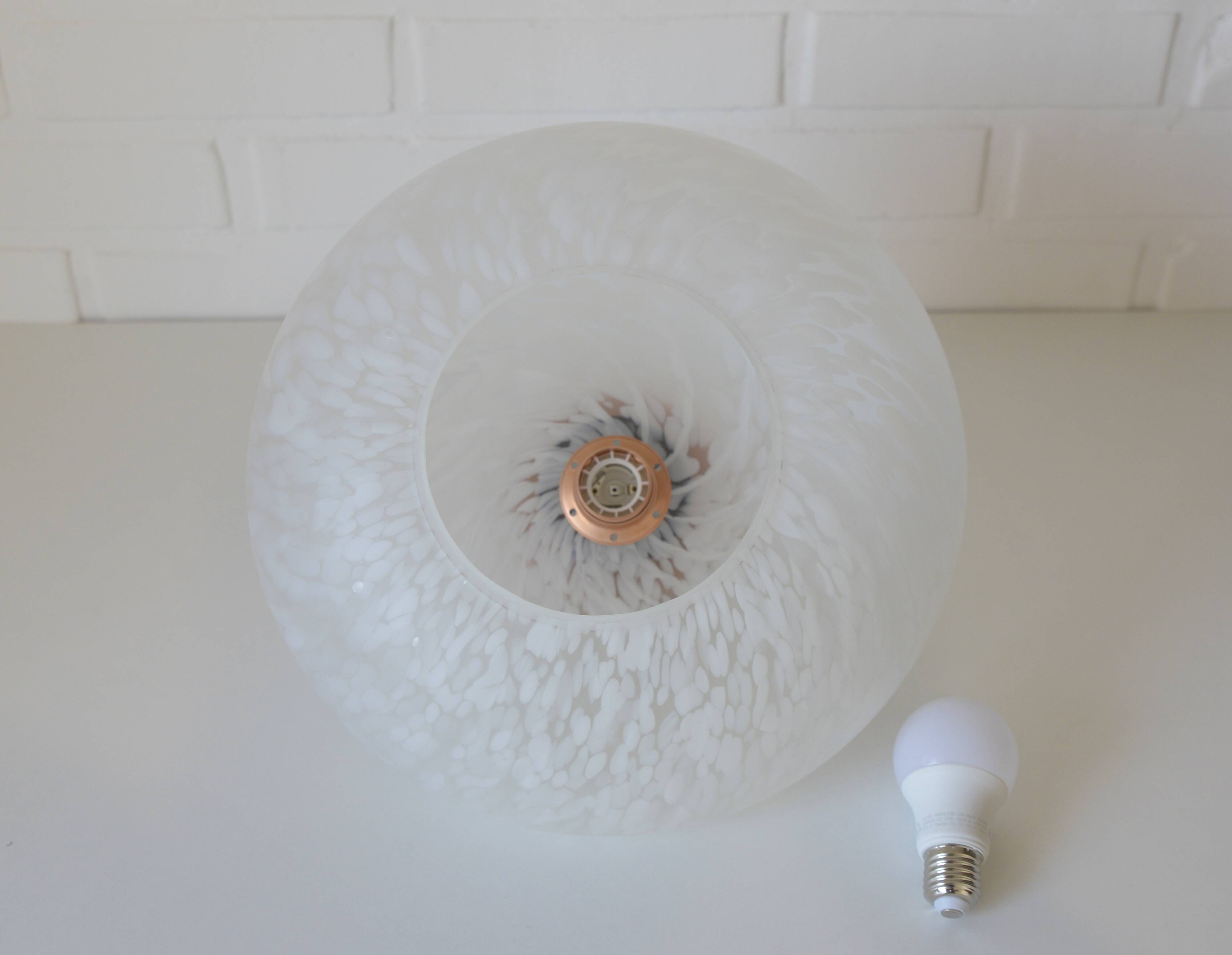 Vintage Murano Glass Sconce Lamp / Unique Light Fixture / Semi Flush Mount
