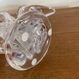 Double crystal candle holder from vannes le chatel 60s