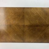Brutalist wood turned wine press side table in the style of Charles Dudouyt