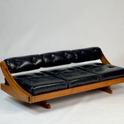 Vintage leather sofa daybed GS 195 by Gianni Songia for Sormani