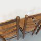 Set of 4 vintage brutalist chairs in wood and straw from the 60s