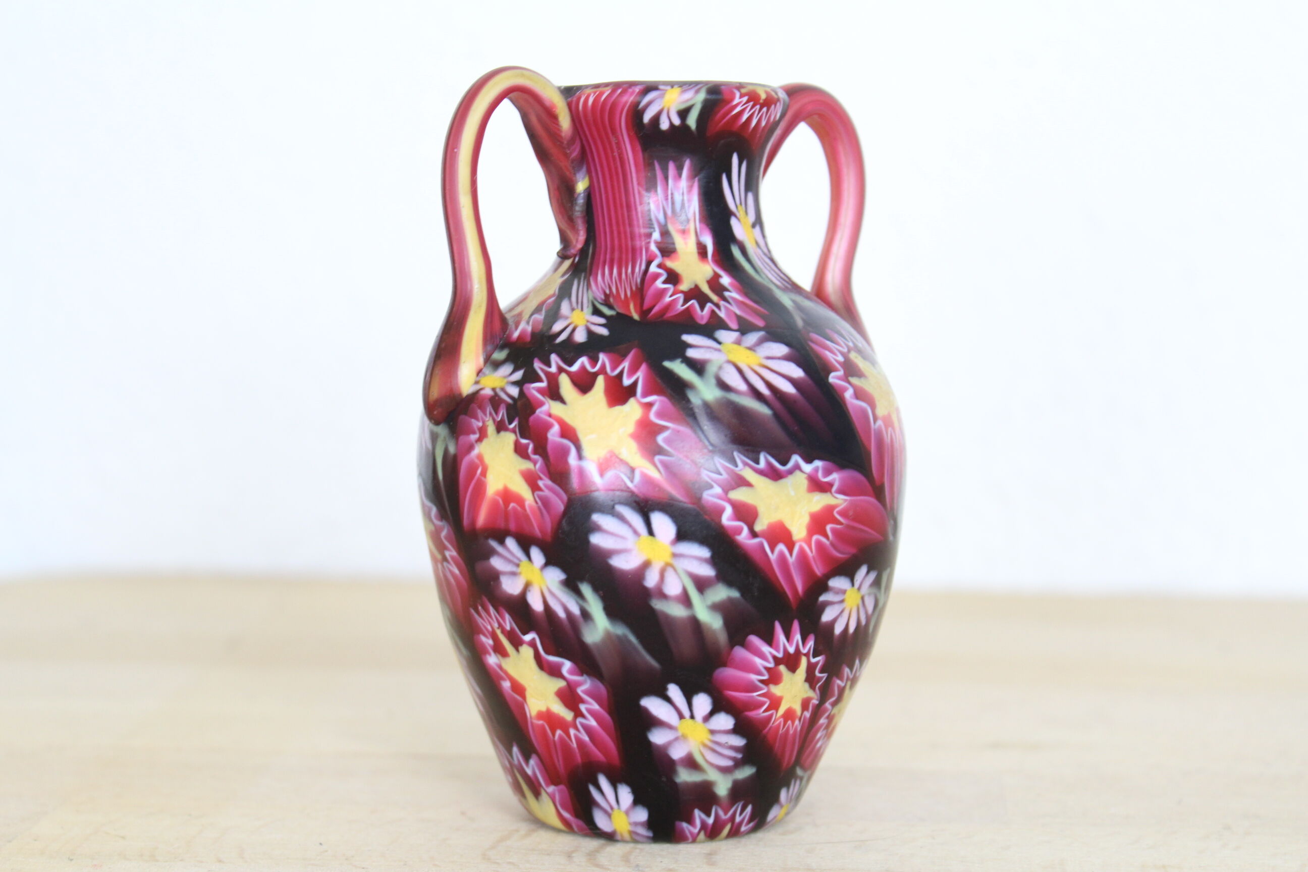 Vase Fratelli Toso 12cm, Murano, glass paste, Millefiori