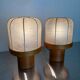 Pair of cocoon table lamps with pine, Italy, 1970s
