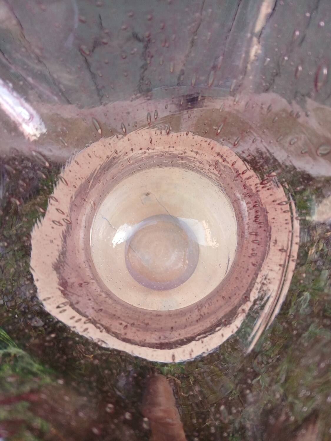 Pink bubble glass corolla vase