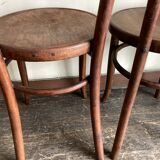 Set de 4 chaises bistrot Fischel en bois courbé chapeau de gendarme 1920