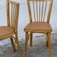 Série de 4 chaises bistros vintage 1950-60 assises Skaï