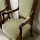Pair of Louis XV style armchairs in solid walnut, 20th century.