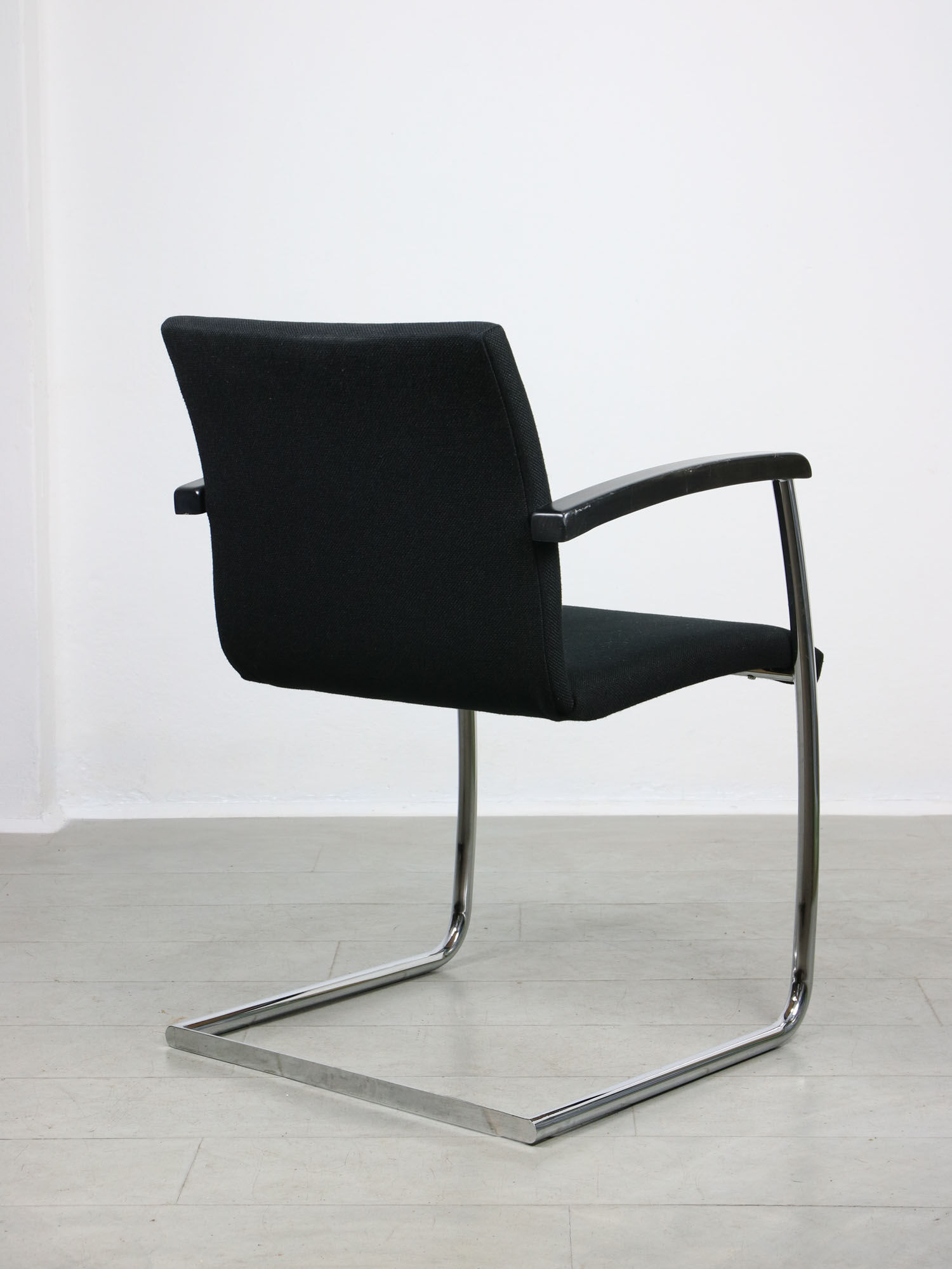 Vintage black fabric bauhaus office chair, 90s