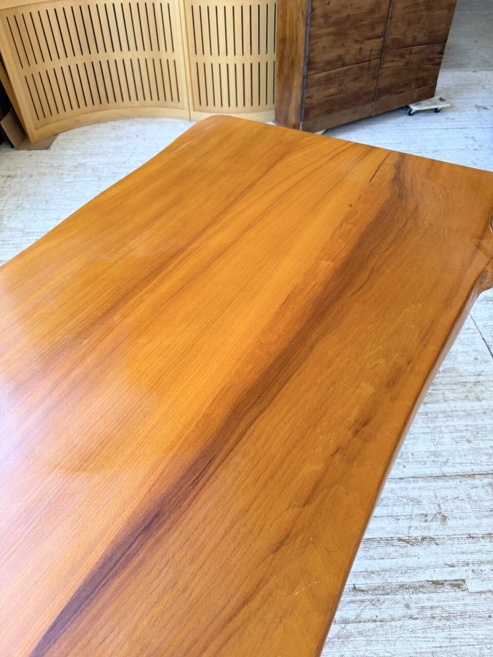 Aranjou farmhouse table in blond elm, 1950s
