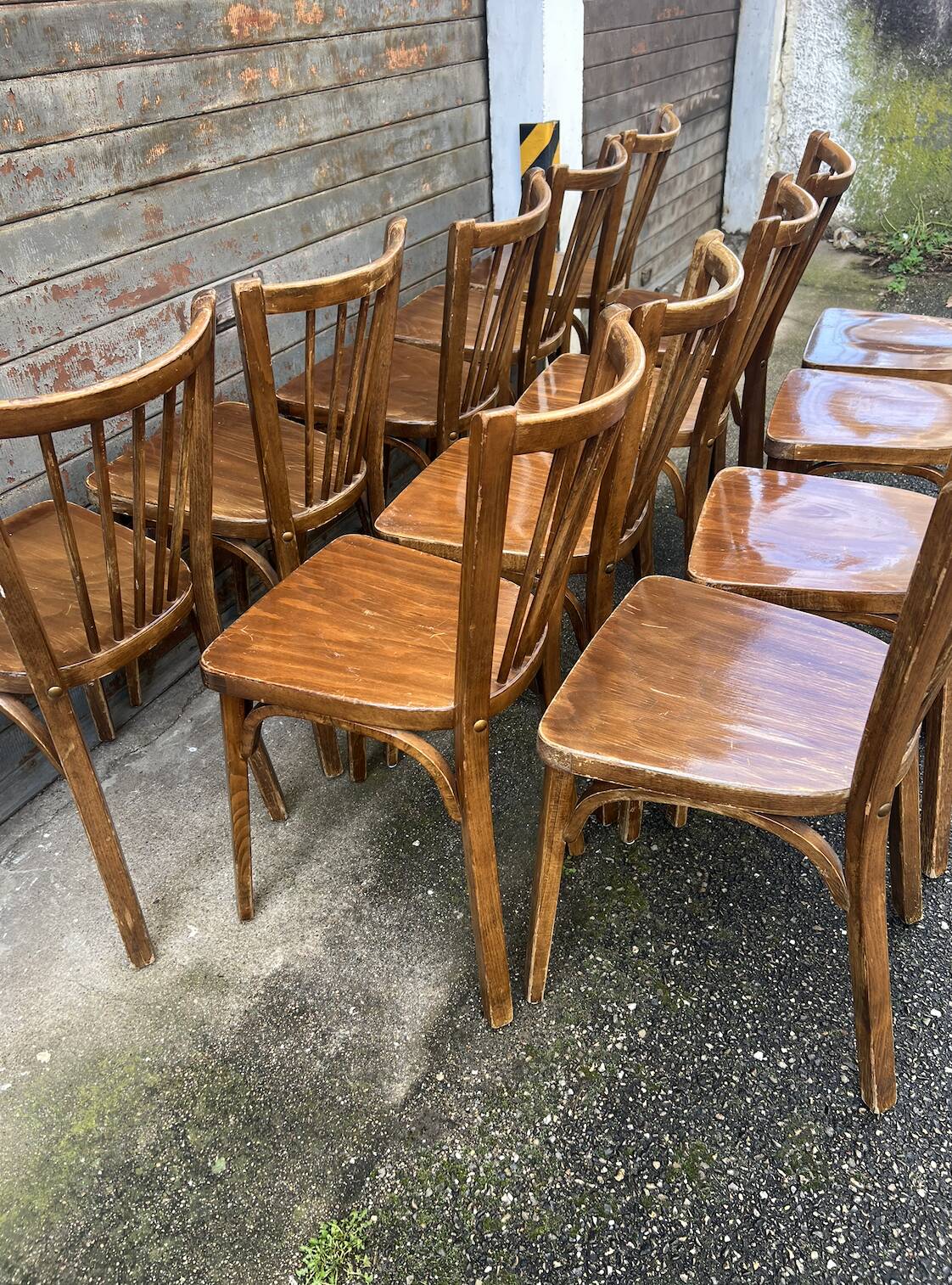 (Lot) 13 Stamped Baumann Chairs
