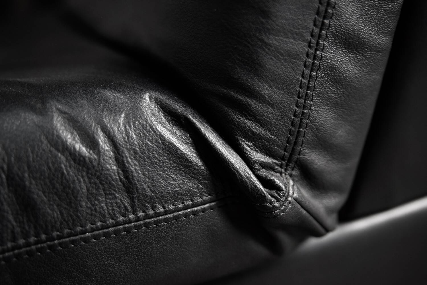 Vintage Mid-Century German Modern Minimalist Leather and Chrome Modular Sofa