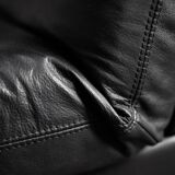 Vintage Mid-Century German Modern Minimalist Leather and Chrome Modular Sofa