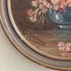 Miniature ronde par G. Grenon bouquet de fleurs début XXe