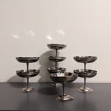 Set of 8 silver metal cups