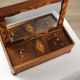 Antique travel box in walnut with mirror, Italy, 19th century
