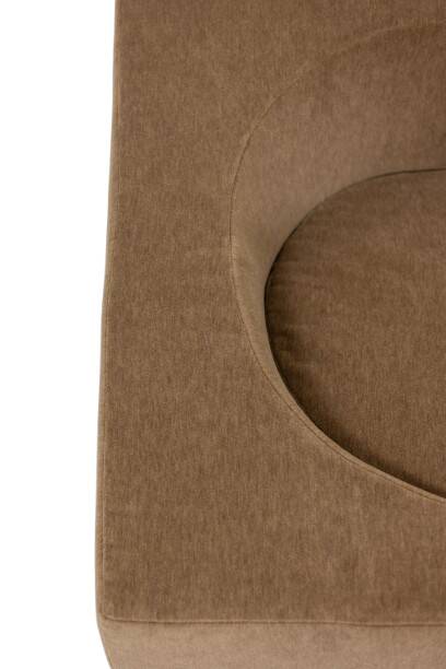 Pair of beige mohair fabric cube armchairs. Contemporary.