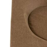 Pair of beige mohair fabric cube armchairs. Contemporary.